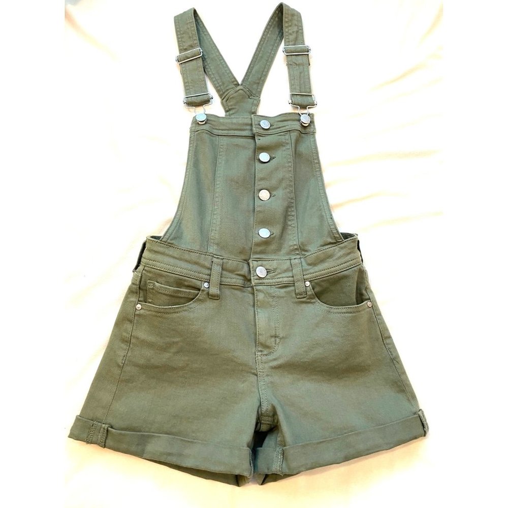 Sky and Sparrow Overalls Bib Shortalls Shorts Juniors XS Olive Green